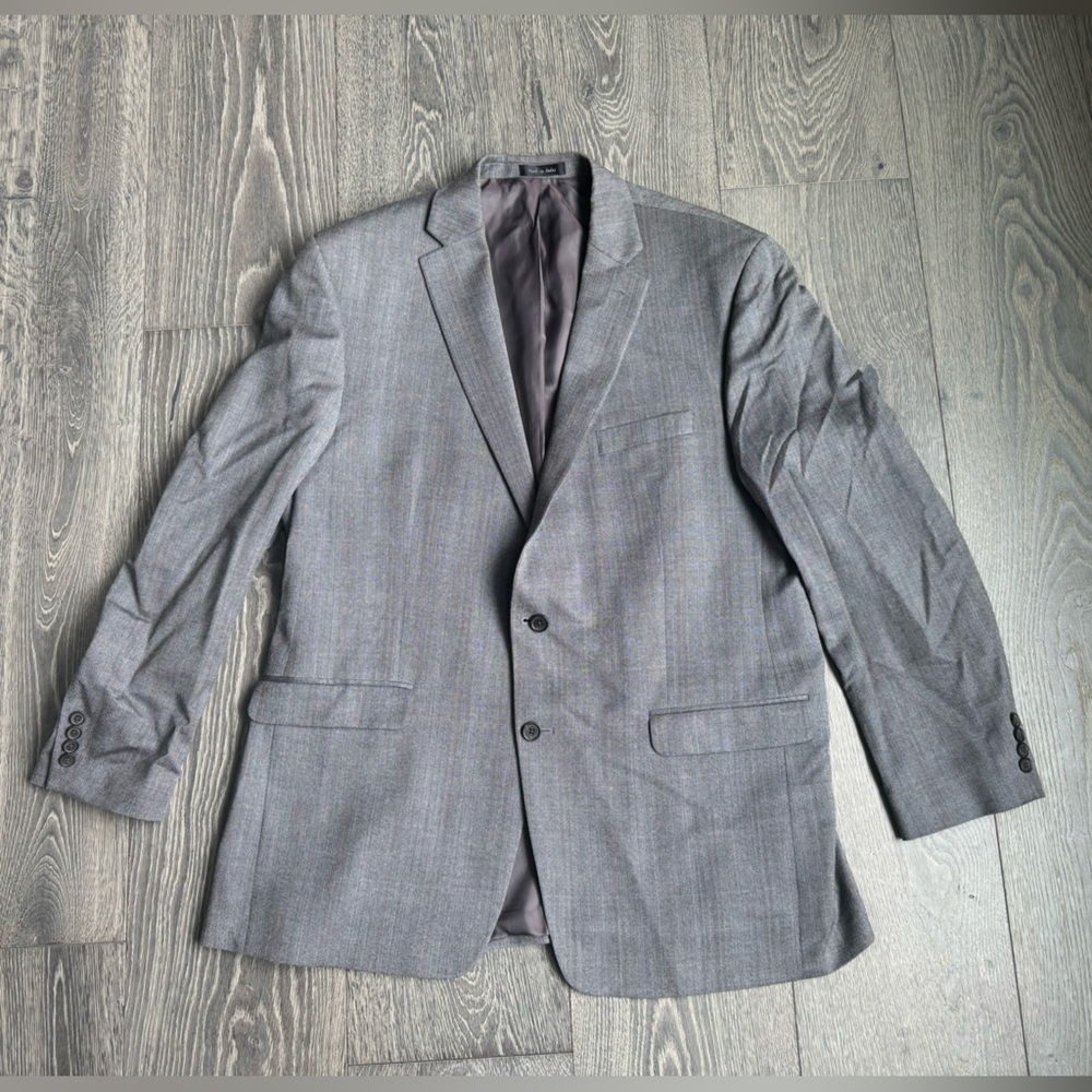 Lauren Ralph Lauren Wool & Silk Blend Herringbone Blazer Size 46L